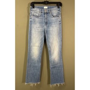 MOTHER The Dutchie Ankle Fray Jeans Sz 25 Lemonade & Lies Stretch Denim 26x27